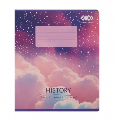 Тетрадь ученическая школьная CLOUDS, 36л., клетка, история, KIDS LINE