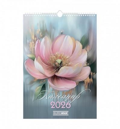 Календарь настенный 2026 г., А3, 1 пружина, Flowers, BM.210604