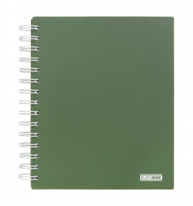 Колледж-блок на пружине MILITARY, В5 (170x205), 120 л, клетка, пластиковая обложка, темно-зеленый, B