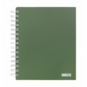 Коледж-блок на пружині MILITARY, В5 (170x205), 120 арк, клітинка, пластикова обкладинка, темно-зелен