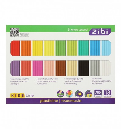 Пластилин 18 цветов, 288г, KIDS Line, ZB.6276