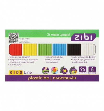 Пластилин 6 цветов, 96г, KIDS Line, ZB.6271