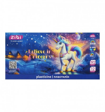 Пластилин UNICORN 12 цветов, 192г, KIDS Line, ZB.6282