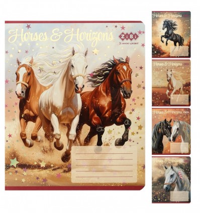 Зошит учнівський шкільний HORSES, 24арк., лінія, KIDS LINE