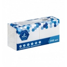 Серветки столові паперові 22х24 см, 200 шт., в п/п упаковці, білі Parus