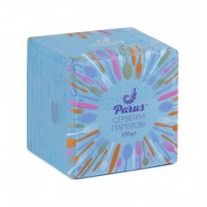 Салфетки столовые бумажные 24х24 см, 100 шт., в п/п упаковке, синие Parus