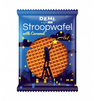 Вафля Стропвафля Скери френдс 33г с карамельной начинкой D.E.M.I.