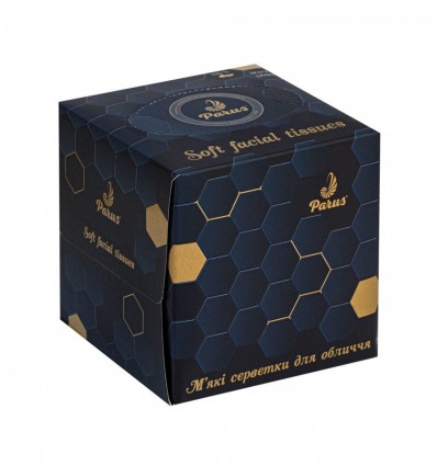 Салфетки косметические 200х200 мм, 80 шт., 2-х слой, в кубе, белые Parus