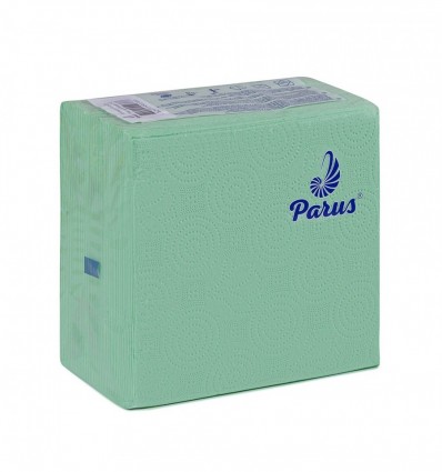 Серветки столові паперові 33х33 см, 100 шт., в п/п упаковці, зелені Parus