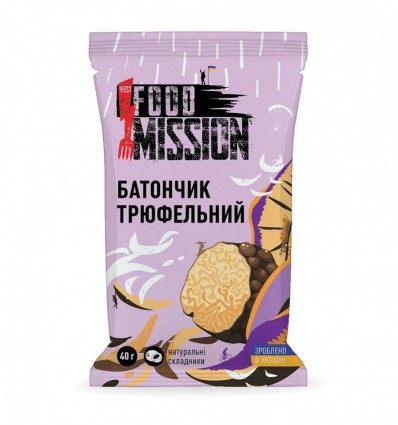 Батончик трюфельный с орехом 40г Food Mission