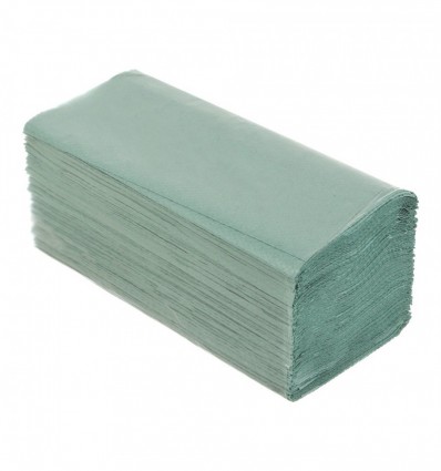 Рушники паперові макулатурні V-подібні.,200шт., зелені BUROCLEAN .