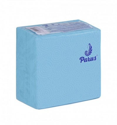 Салфетки столовые бумажные 33х33 см, 100 шт., в п/п упаковке, синие Parus