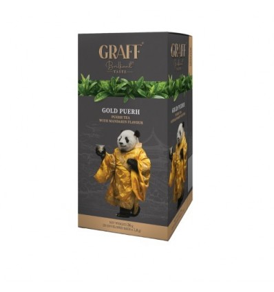 Чай пуер з ароматом мандарини 36г, сашет, "Gold Puer " GRAFF