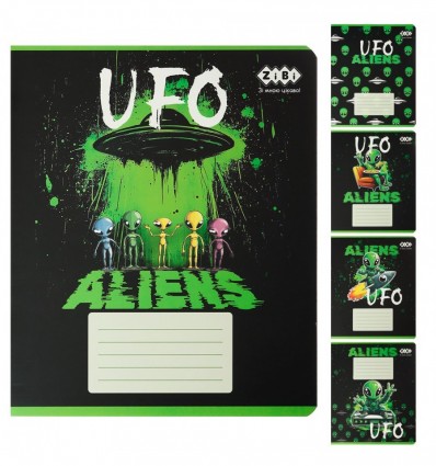 Тетрадь ученическая школьная UFO, 24л., линия, KIDS LINE