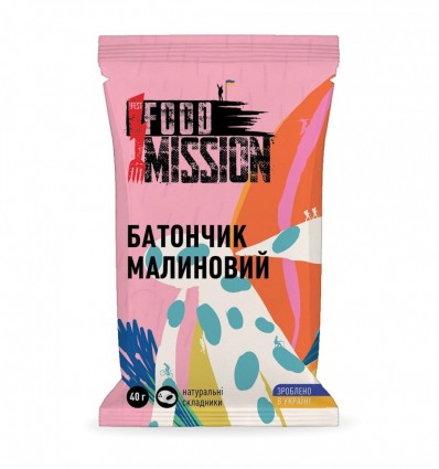 Батончик малиновый 40г Food Mission