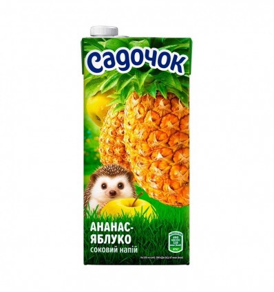 Напиток соковый Садочок ананасово-яблочный неосветленный пастеризованный 0.95л
