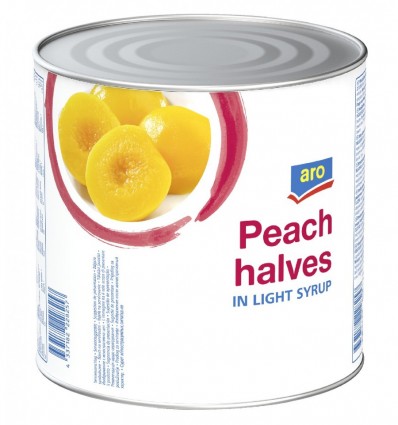 Персик Aro половинки в легком сиропе 2.65л.