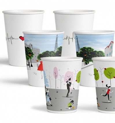 Стакан Альфа-пак картонный одноразовый. цветной 20шт/пак 0.27л