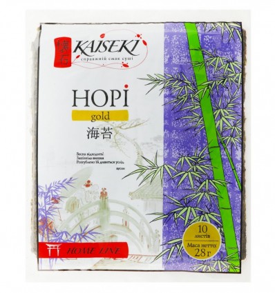 Водоросли Kaiseki Нори Голд для суши 19х21см 10шт 28г