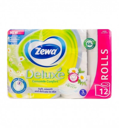 Папір Zewa Deluxe туалетний 3 шари 12 рулонів