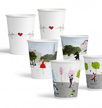 Стакан Альфа-пак картонный одноразовый цветной 20шт/пак 0.18л