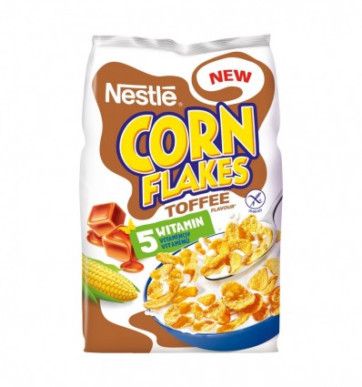 Завтрак сухой Corn Flakes готовый со вкусом тофи с витаминами 400г.