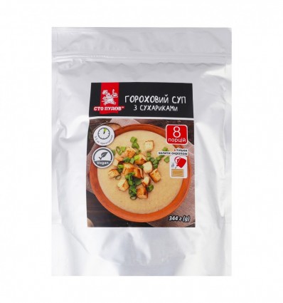 Суп гороховый Сто пудов с сухариками 344г