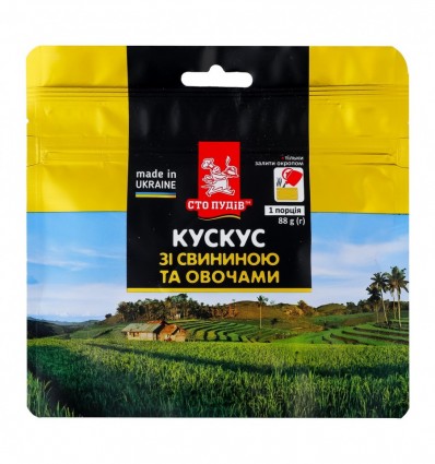 Кускус Сто пудов со свининой и овощами 88г