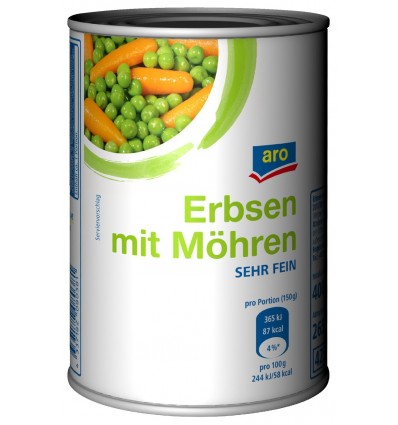 Мікс Aro горох-морква 425мл