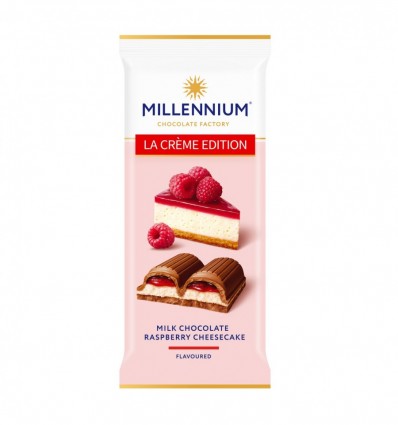 Шоколад Millennium La Creme Edition молочный с кремовой и малиновой начинкой 100г