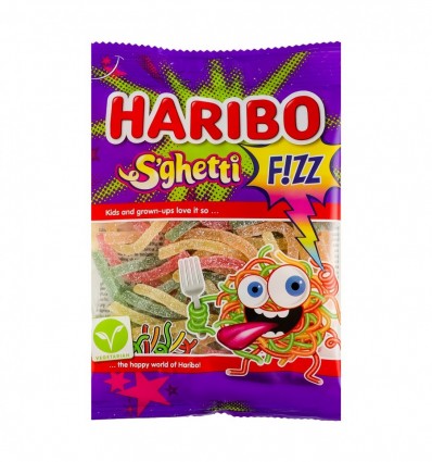 Цукерки желейні Haribo Fizz S`ghetti зі смаком фруктів 85г