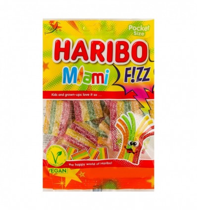 Цукерки желейні Haribo Fizz Miami зі смаком фруктів 85г