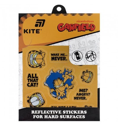 Набор стикеров светоотражающих для твердых поверхностей Kite Garfield GF25-115