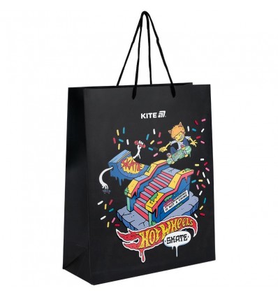 Пакет бумажный подарочный Kite Hot Wheels HW25-266, 26х32см