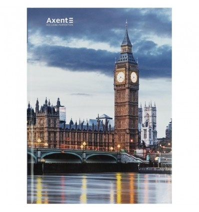 Книга записна Axent City London 8425-5-A, А4- 203*273 мм, 96 аркушів, клітинка