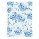 Блокнот на спирали пласт. обкл. 8033-5-A, А5, 80 л., кл Flower Sym 1