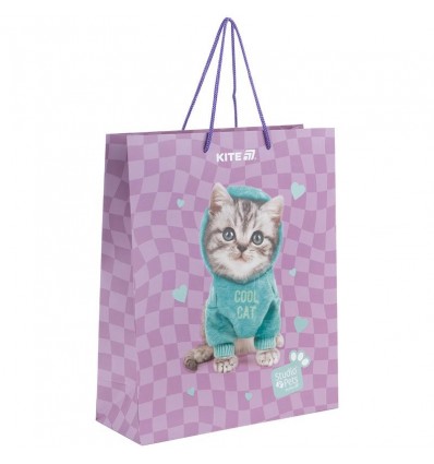 Пакет бумажный подарочный Kite Studio Pets SP25-266, 26х32см
