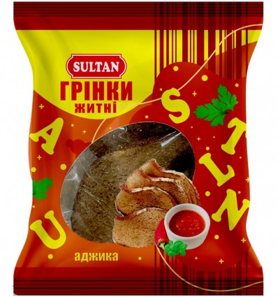 Гренки ржаные ТМ Sultan slt.51080 "Аджик", 80г
