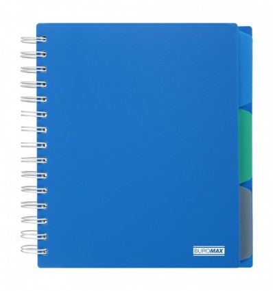 Тетрадь на пружине CLASSIC BM.24355911-02, В5, 120 л, клетка, 3 разделителя, синий