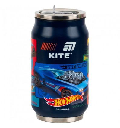 Термочашка з трубочкою Kite Hot Wheels HW25-1263, 350 мл