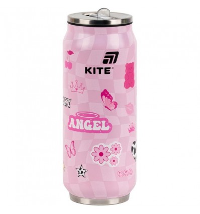Термочашка с трубочкой Kite Angel K25-1264-2, 500мл