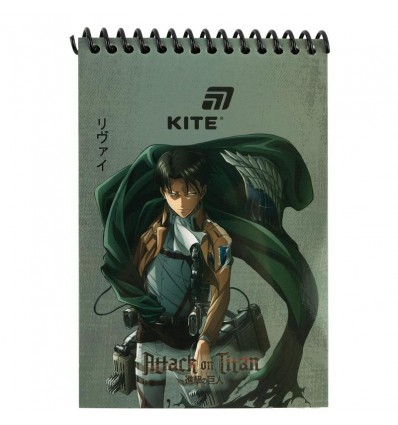 Блокнот на спіралі Kite Attack on Titan AT26-196, А6, 48 аркушів, нелінований