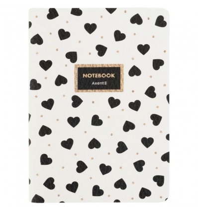 Книга записна Axent Partner Black&White 8711-7-A, A6, 60 аркушів, клітинка