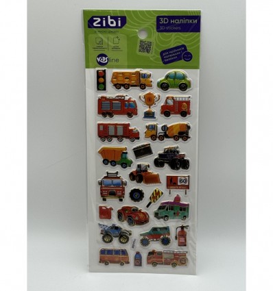 3D наліпки Великі автівки 23 см, KIDS Line ZB.63393
