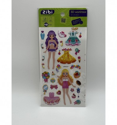 3D наліпки Дівчата балерини літній образ 18 см, KIDS Line ZB.63364