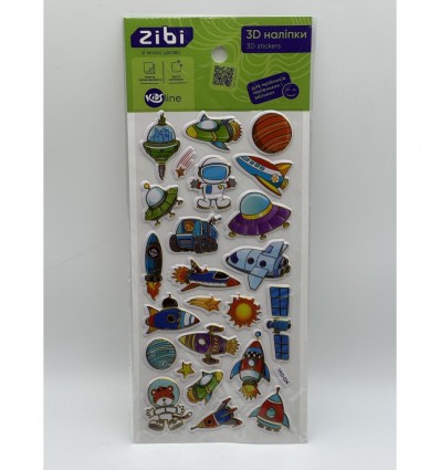 3D наліпки Космічна подорож 23 см, KIDS Line ZB.63391