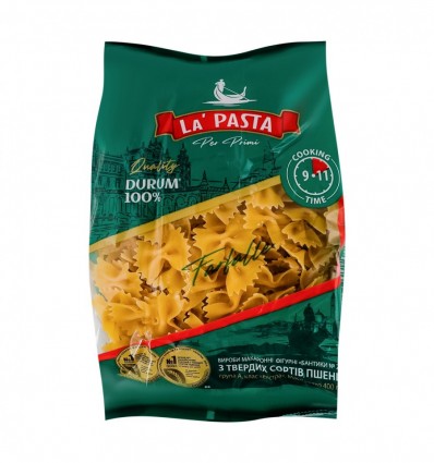 Изделия макаронные La` Pasta Per Primi Бантики №2001 фигурные из твердых сортов пшеницы группа А кла