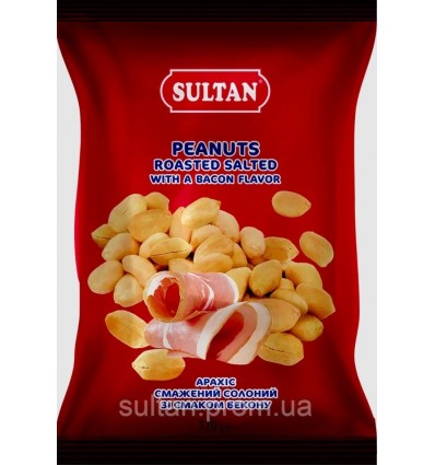 Арахіс смажений ТМ Sultan slt.51028, солоний зі смаком бекону, 120г