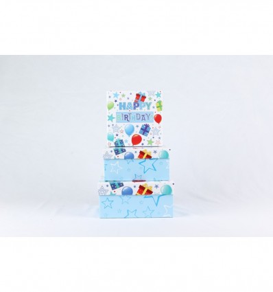 Коробки подарочные, набор 3шт, вложенные 1в1 - размер самой большой 20х20х9.5см BM.233312 BM.233312