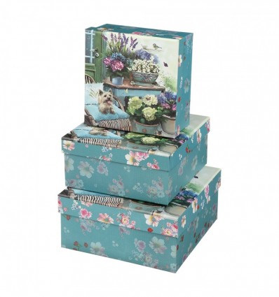 Коробки подарункові, набір 3шт, вкладені 1в1 - розмір найбільшої 20х20х9.5см BM.233319 BM.233319